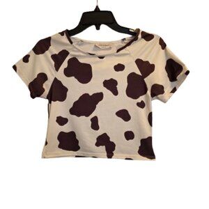 SAINTS & HEARTS WOMEN SHORT SLEEVE CROP TOP - SIZE SMALL